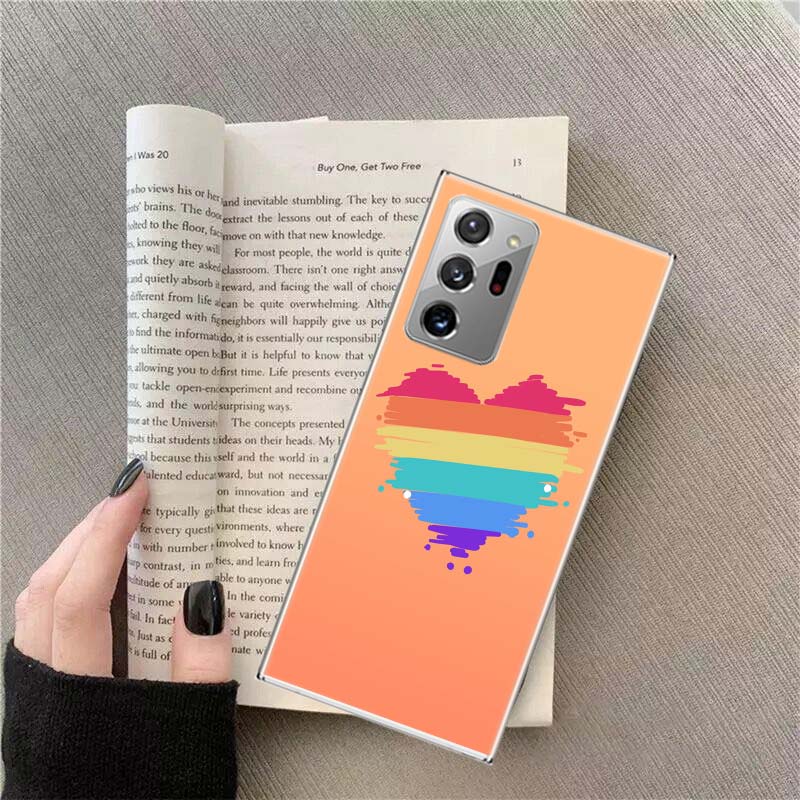 

Rainbow Gradient Love Phone Case For Samsung Galaxy S25 Edge S24 S23 FE S22 S26 Ultra S21 S20 S10 Plus Capa Soft Samsung S25 Plus