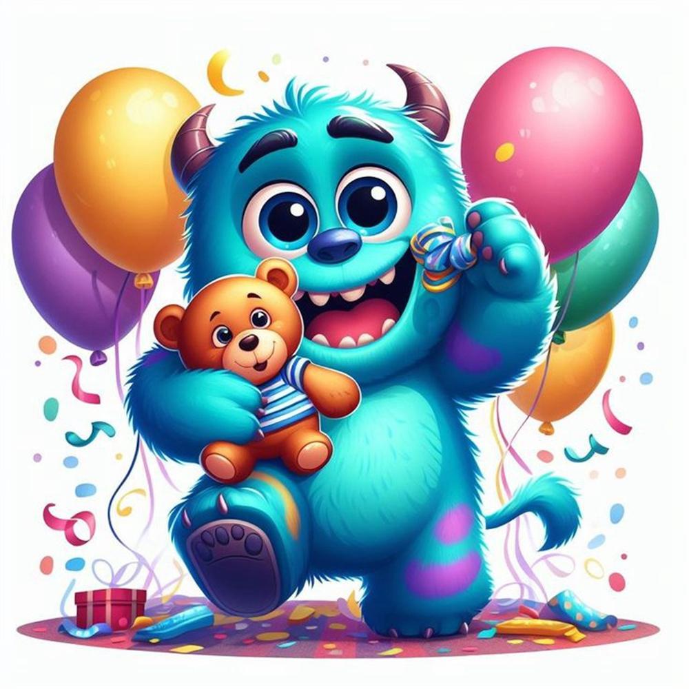 2026 Nowy Disney Potwory i Spółka Urocza Dziewczynka Haft Diamentowy Kreskówka Okrągły Obraz Diamentowy Mozaika Puzzle Dżety Dekoracja Domu