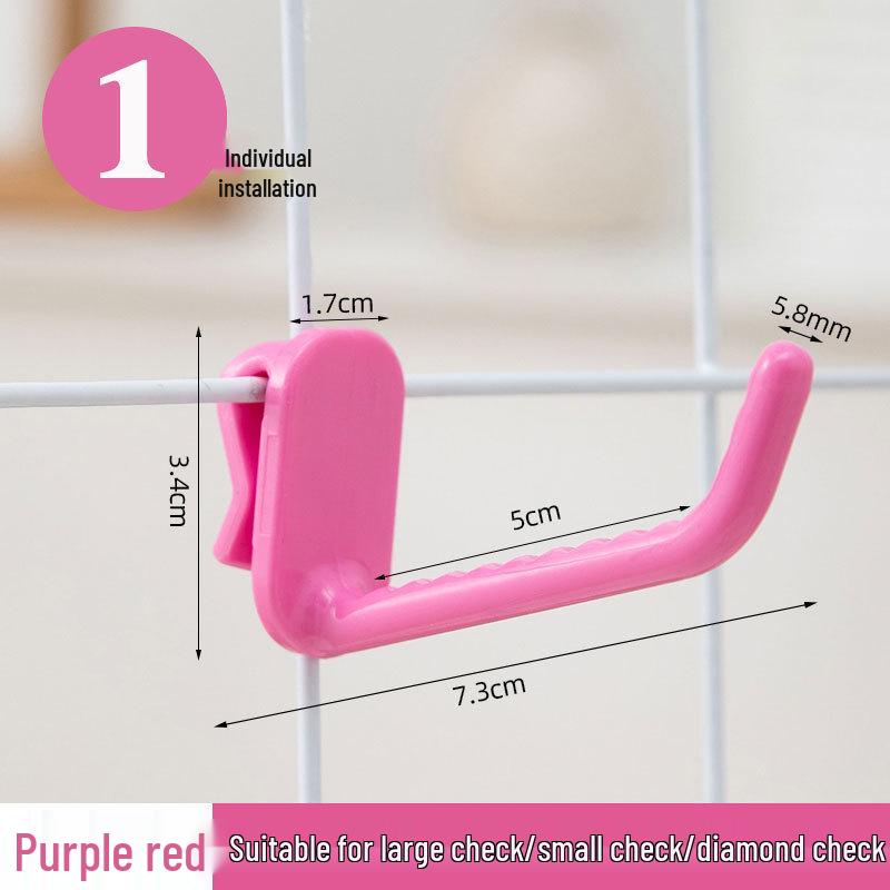 Nail-Free Grid Panel Hook for Wire Mesh Shelves - No-Drill Wall Storage Hooks for Kindergarten Display
