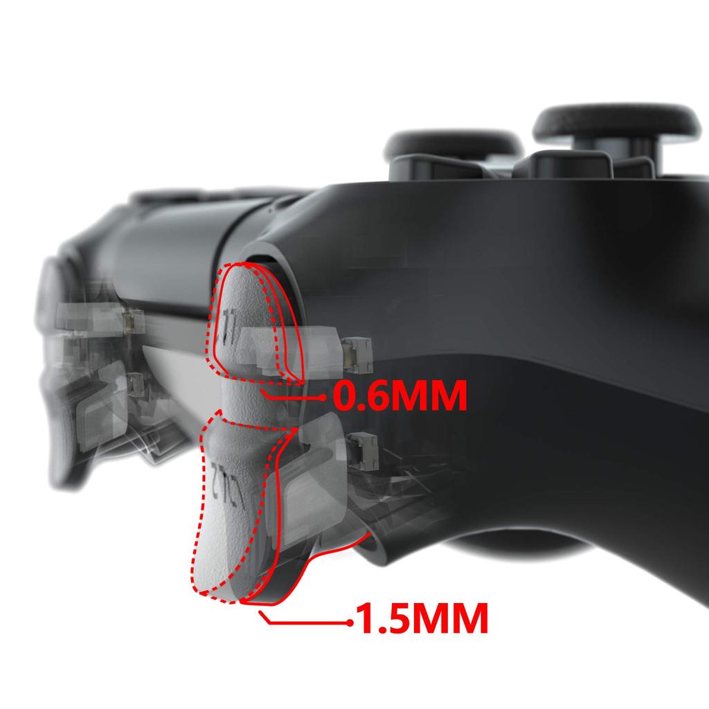EXtremeRate Clicky Hair Trigger Kit pro PlayStation 4 CUH ZCT2 Ovladač Ramenní tlačítko Vlastní Flash Shot Trigger Stop Flex kabel pro PS4 Slim Pro