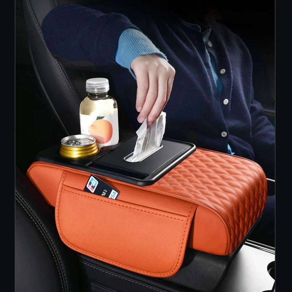 

Elbow Support Car Armrest Cushion 5 in 1 Car Armrest Storage Box Drivers бежевий
