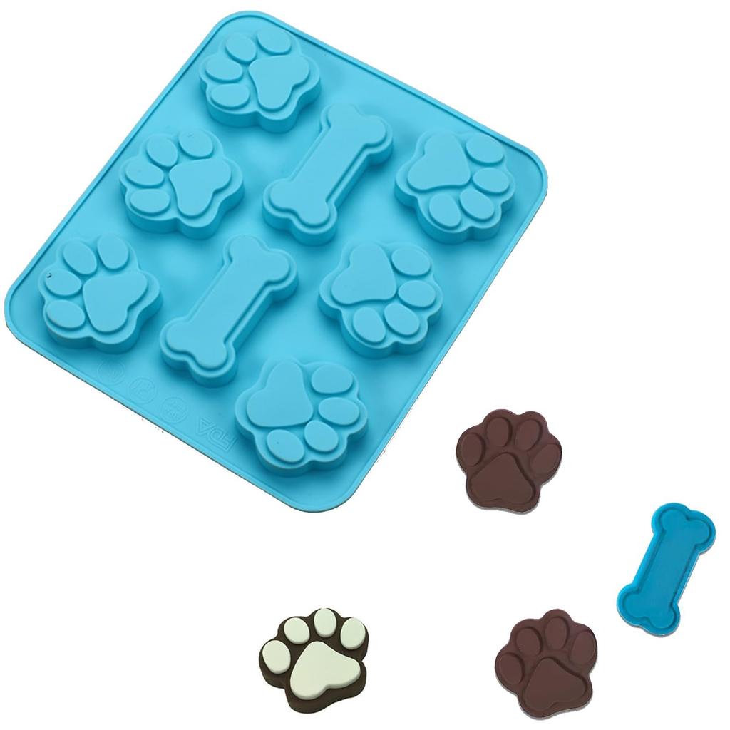 DEVENTORZ Cat Paw and Dog Bone Cake Cute Silicone Paw Chocolate Cookie Cake Baking Baking Kitchen Craft Handmade 8 Cavities Mold, Mold, Mold, Mold,