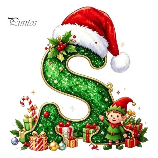 Santa Hat Letter Tree Pendant 26 Alphabet Christmas Ornament, Personalized Letters Acrylic Hanging Decoration with Festive Elf Pattern Initial