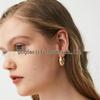 Handmade Retro French Celin-Style Oval Hammered Metal Earrings