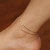 eManco Women's Gold-Plated Stainless Steel Lace Chain Anklet