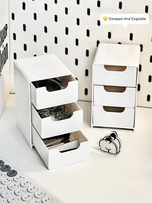 Mini Desktop Storage Box, Drawer Style Hand Account, Miscellaneous Items Sorting, Three-Layer Partitioned Jewelry Storage