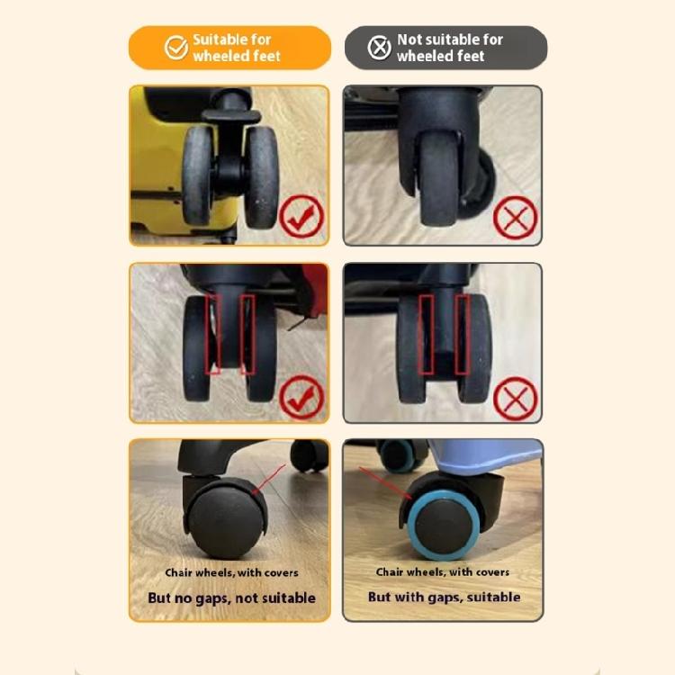 Geräuschreduzierende Gepäckradschützer Flexible Gummiabdeckungen Silikonradabdeckungen Set 8 Stück für Doppelrad-Koffer