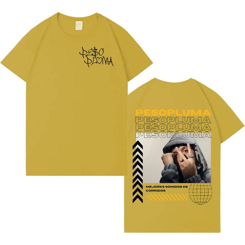 Singer Peso Pluma Hip Hop Graphics High Quality Tshrits Mens Casual T Shirt Oversized Short Sleeves Crewneck Cozy Clothes Unisex