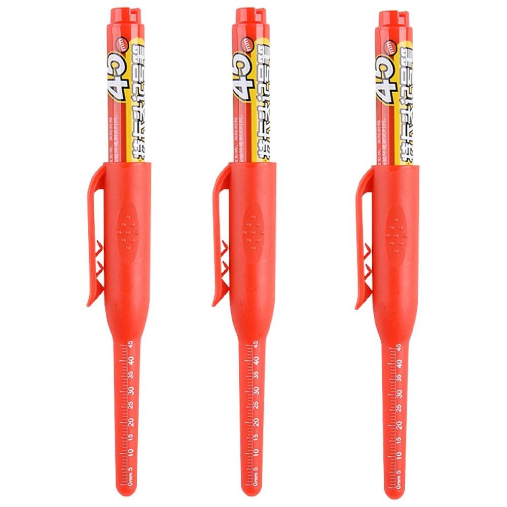 2-8Pcs 45mm Waterproof Long Head Nib Deep Hole Markers Pen Tile Carpenter Pen Multi-purpose for Woodworking Black/Blue/Red Ink