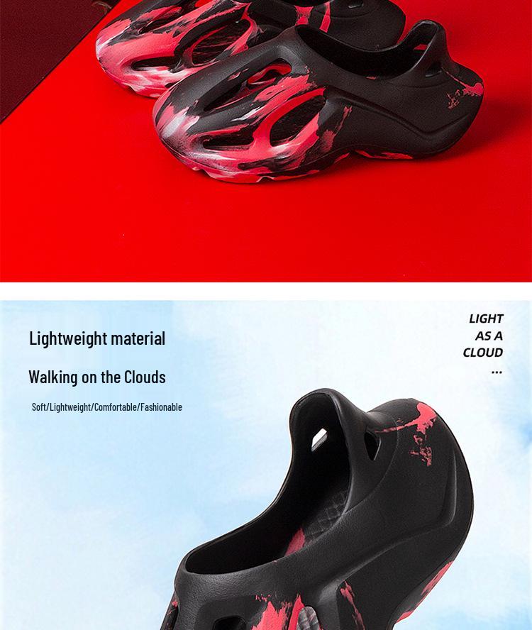 EVA Men's Color Block Trend Sandals - Creative National Tide Beach Shoes with Thick Sole