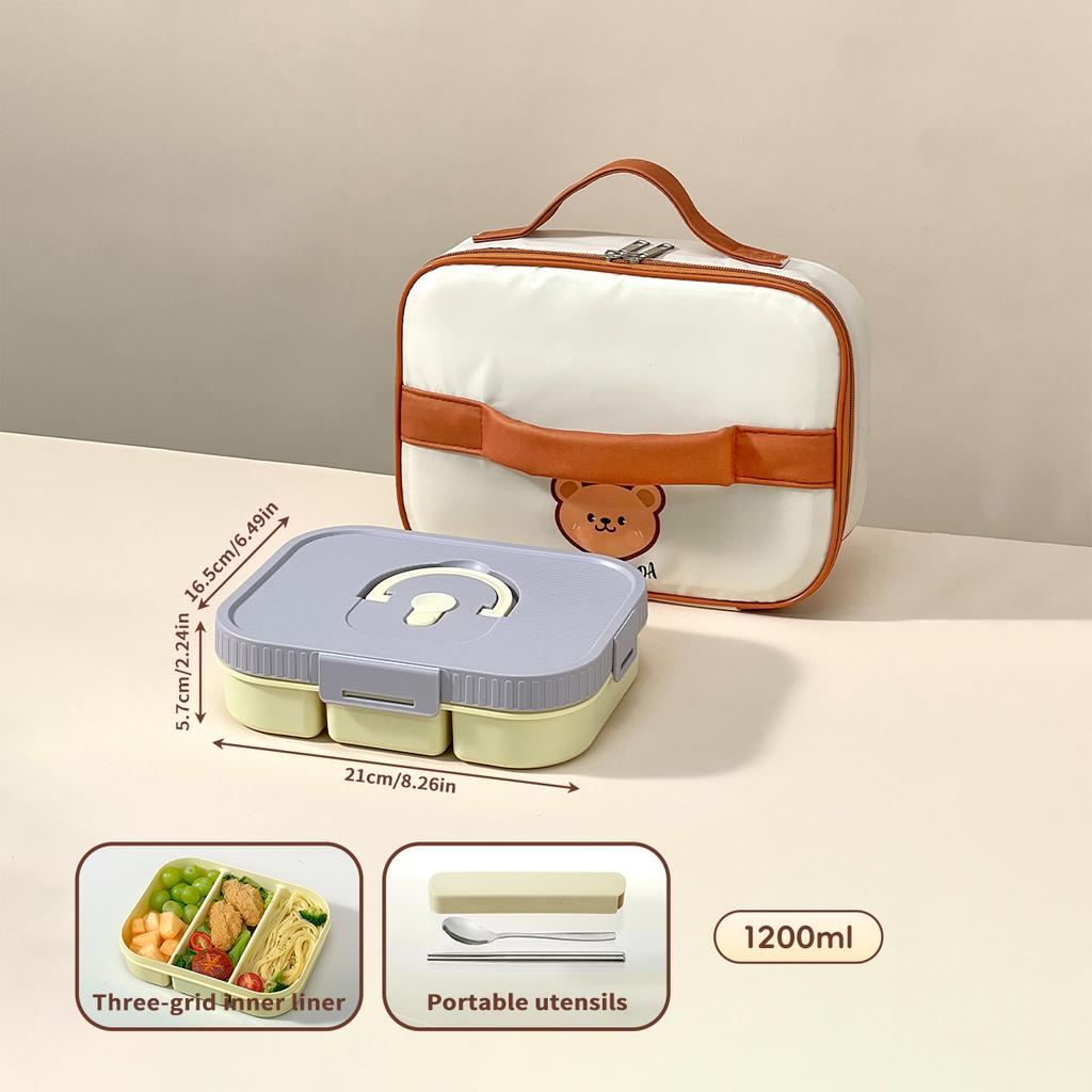 WORTHBUY Large Capacity Plastic Divided Bento Lunch Box Microwave Portable Leak-proof Cold And Hot Food Container For Student