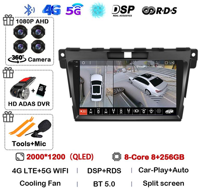 Android 14 Carplay For MAZDA CX-7 CX7 CX 7 2007 2008 2009 2010 2011 2012 2013 2014 Car Radio GPS Multimedia Video Player Stereo