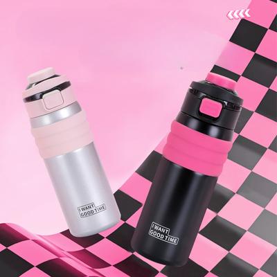New Cool Double Drink Thermos Cup Stainless Steel Outdoor Portable Portable Sports Kettle High Appearance Horizontal Sippy Cup