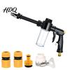 Multi Spray Mode Nozzle Garden Hose with Foam Cannon 3 Modes High-Pressure Water Flow Control Nozzle Heavy Duty Booster for Car Washing Outdoor