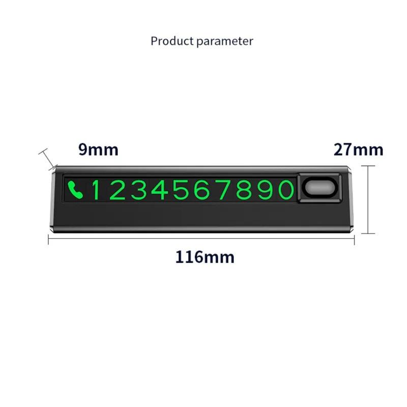 Beautiful ABS Phone Number Plate Black White 5 Sets of Numbers Plates Fluorescence Temporary Parking Plate