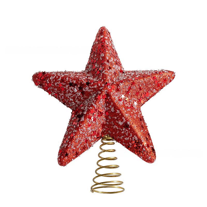 1PC Glittered Tree Topper Diamond Dust Star Decor Foam Christmas Star Holiday Tree Topper