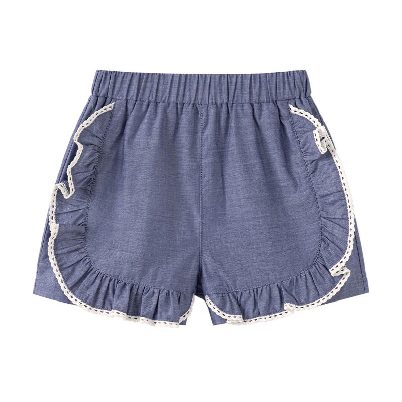Baby Girl s Pure Cotton Lace Trim Summer Shorts 110