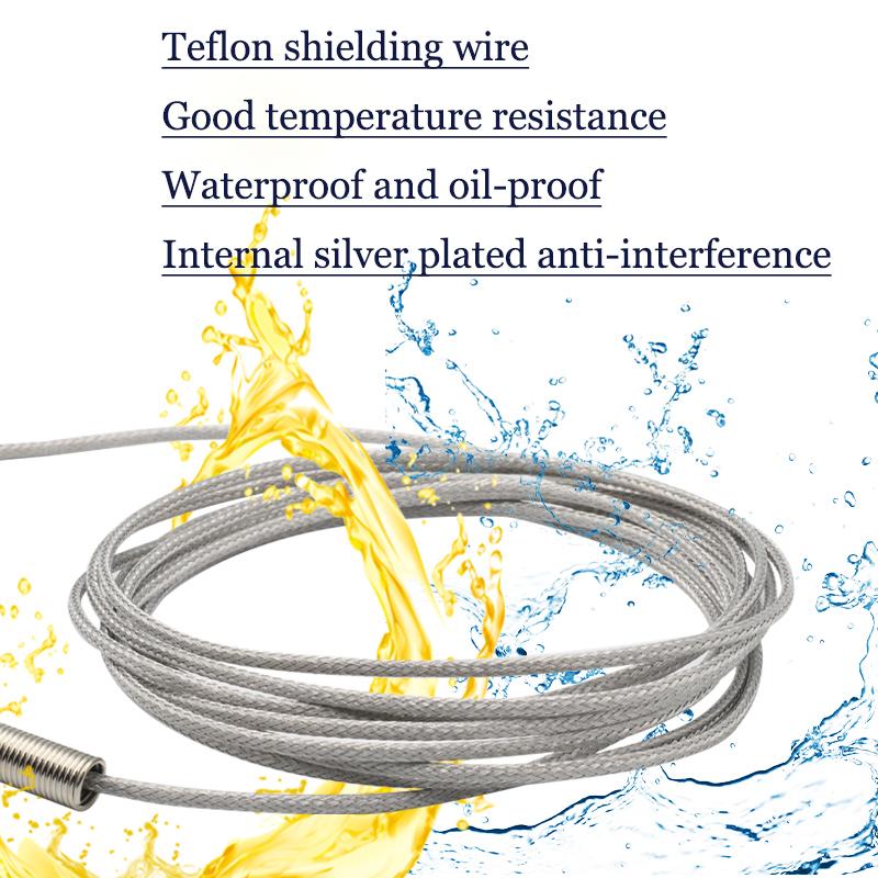 Probe Type Thermocouple K/E Stainless Steel Shielded Wire Thermal Resistance Rod Measuring Wire Temperature Sensor