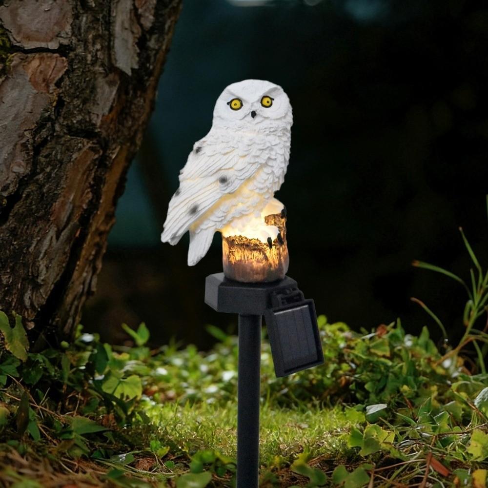 Solar Powered LED Owl Light Waterproof Realistic Animal Statue Solar Light Street Lamp LED Outdoor Lawn Lamp Yard Pathway