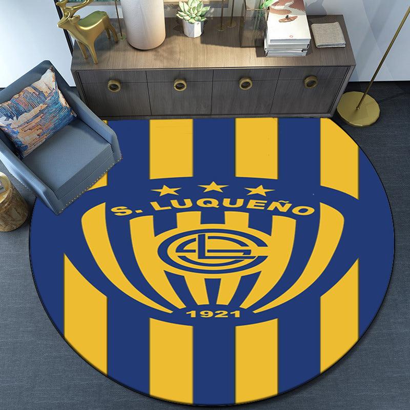 Luqueno Club Emblem Round Rug for Livingroom,Bedroom, Palyroom, Chair Rug, Area rug, Circle Carpet, Large Size Fan Christmas gift