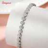 Smyoue Brilliant Cut Flower Moissanite Tennis Bracelet for Women 1.5mm Gem Full Diamond 925  Silver Plated 18K Jewelry