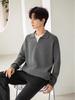 Men's Casual Wool-Blend Sweater 2025: Loose Knitwear, Fake Two-Piece Style