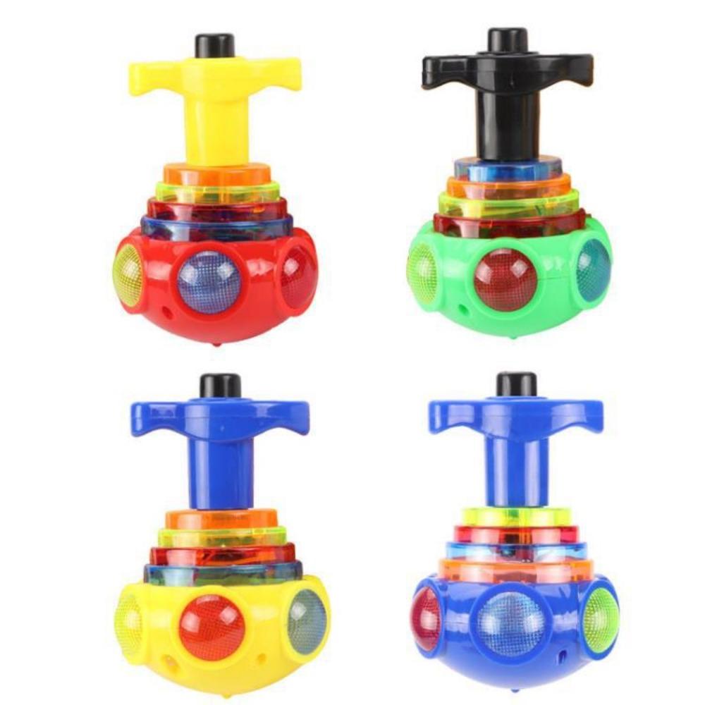 UFO gyro colorful cartoon gyro music rotating outdoor lights children's flash toys