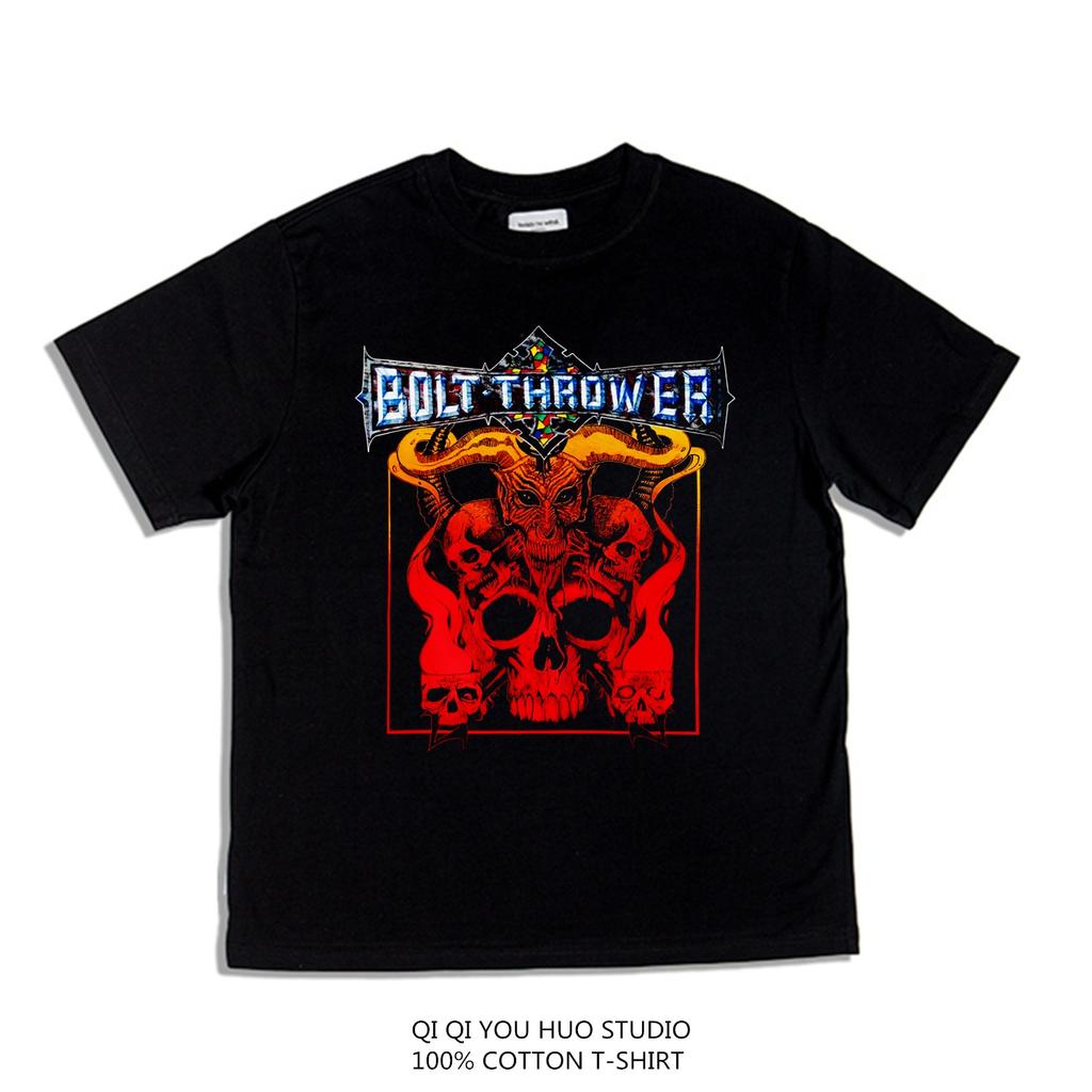 T-shirt Larga Maniche Corte Stampa Banda Metal Rock Bolt Thrower