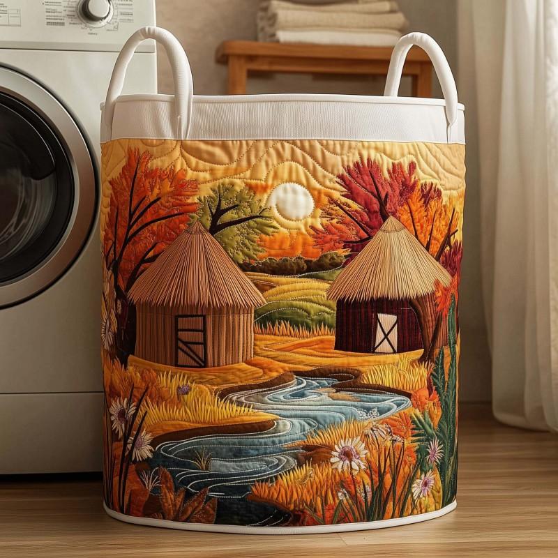 Quilted Laundry Basket Storage Organizer Clothes Dirty Home Organization