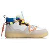 Li Ning Slip Resistant, Abrasion Resistant, Lightweight Mid Top Skateboard Shoes Men's Gray White Blue AGCQ127-4
