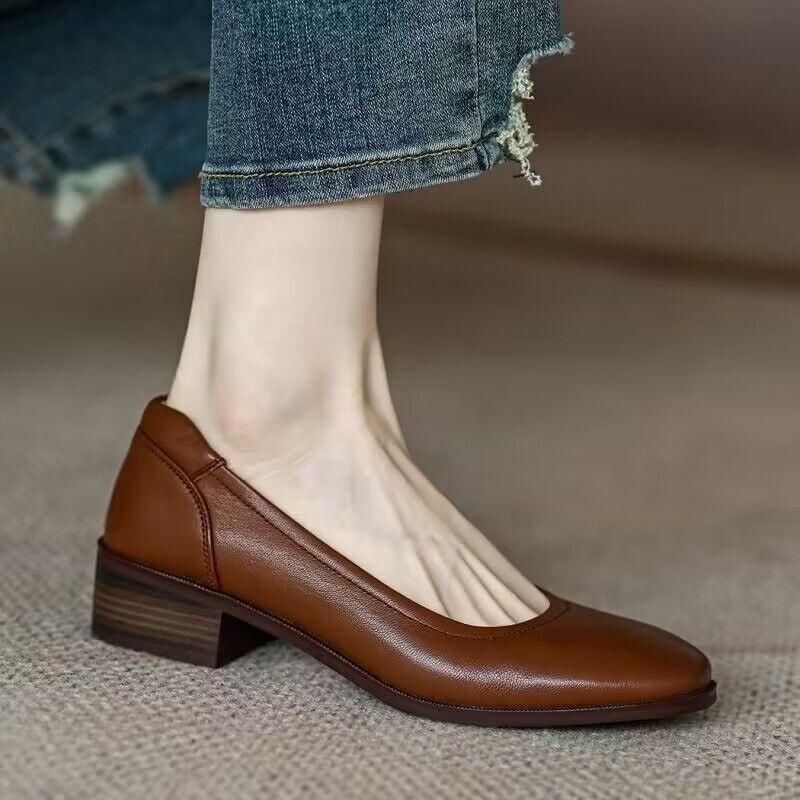 Elegant Spring Summer Women Mary Janes Shoes Cute Casual Female Retro Woman Chunky Heels Lolita Shoes Zapatos Mujer Talons Femme