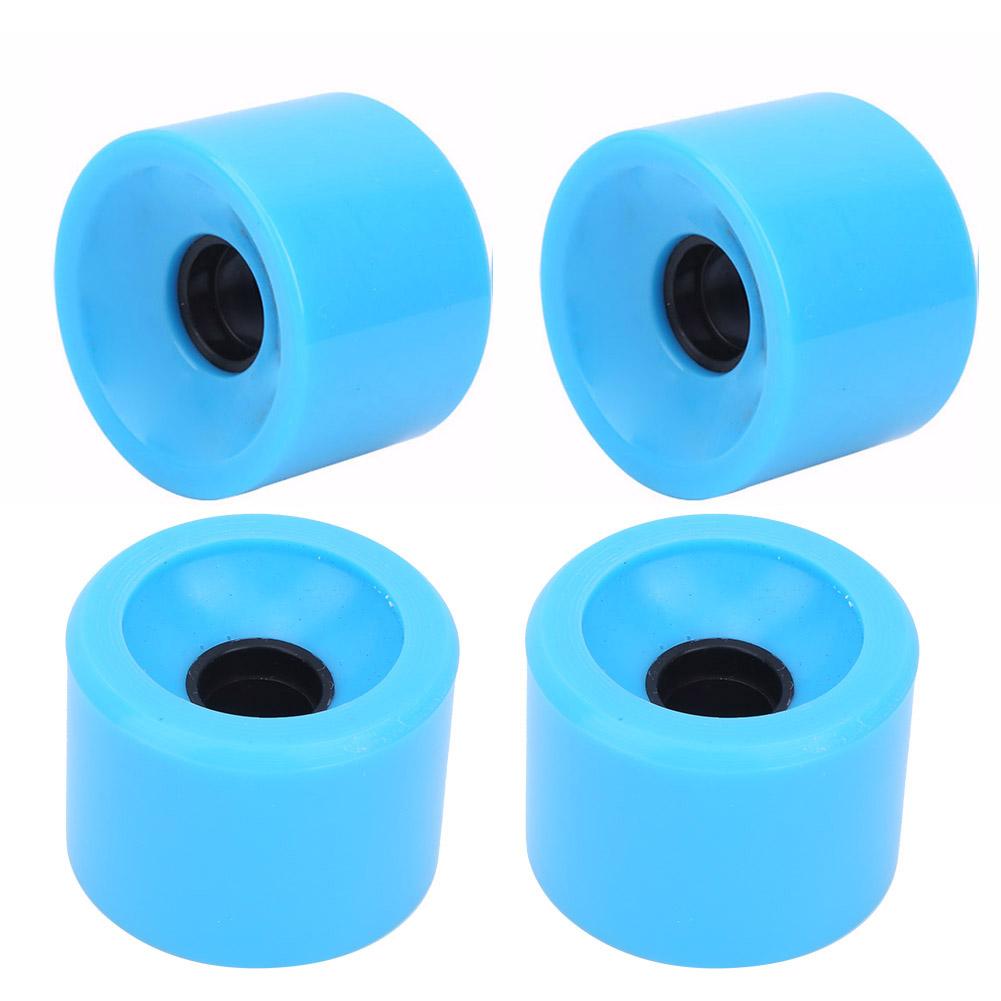 4PCS Set Skateboard High Elastic Colorful PU Wheel Accessory for Most SkateboardsBlue