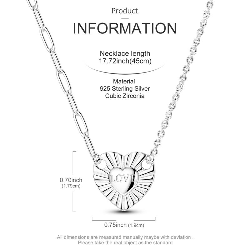 New Copper Necklace Zircon Heart Interlocking Pendant Necklace For Women Wedding Birthday Party Jewelry Gifts