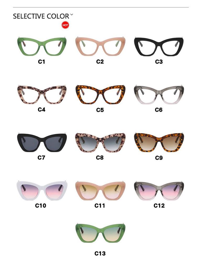 Kodon 2023 Cat-Eye Colorblock Flache Gläser Blaulichtfilter Brille - Influencer-Stil