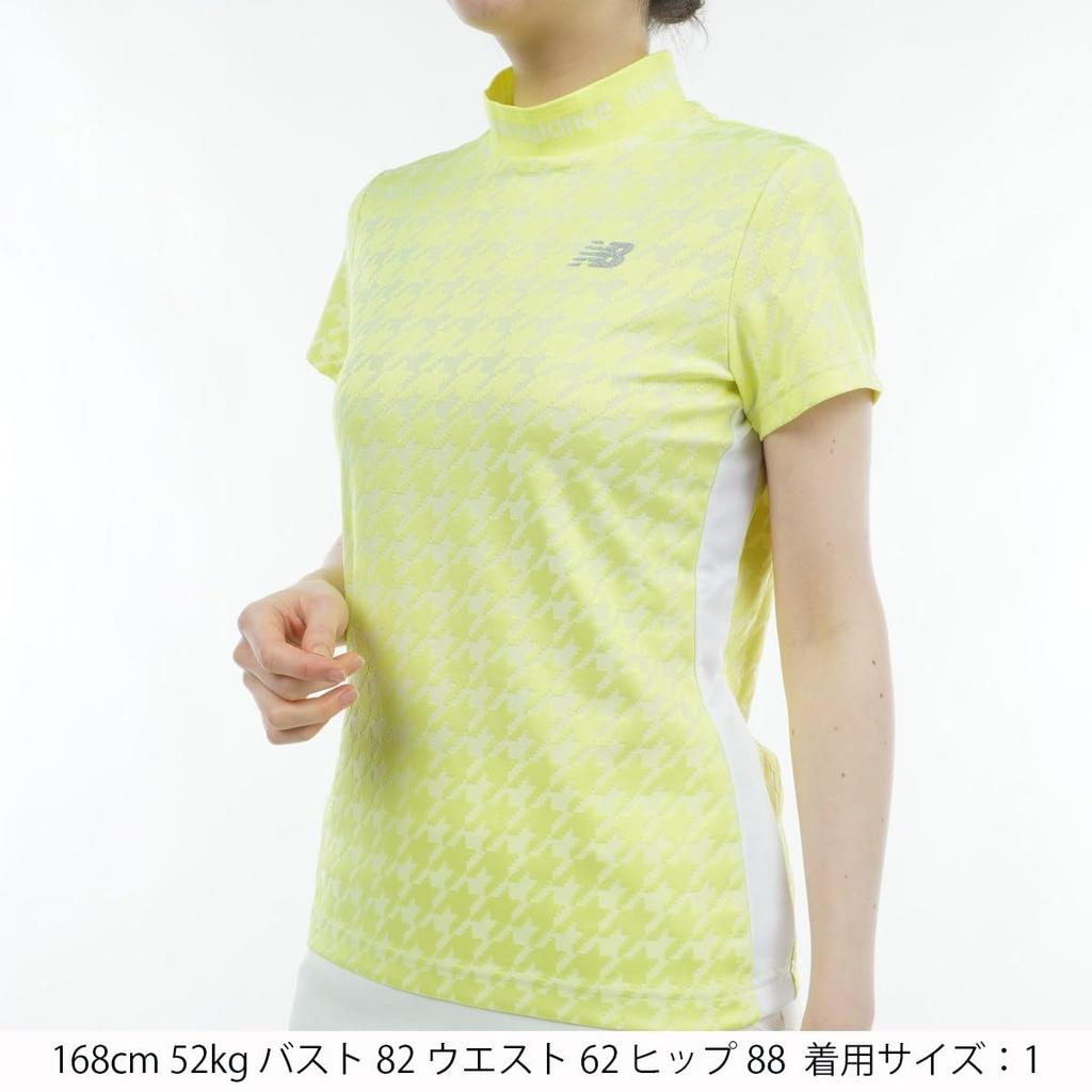Golf Short Sleeve Mock Neck Shirt Quick 2 [New Balance] Women's (Sweat Absorbent, Drying, Stretch) / 012-4166501 060_Yellow [L]