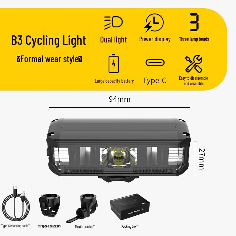Lishi Aluminum Alloy Bicycle Front Light 94x27mm