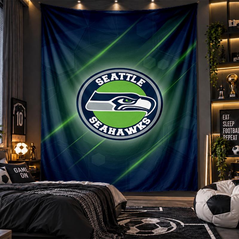 Arazzo da Appendere a Parete Stampa Seattle Seahawks Tessuto per Soggiorno Camera da Letto Decorazione per la Casa