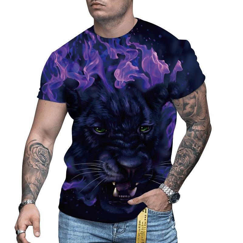 3D Animal Prints Print T-Shirts Summer Men Casual Fashion Streetwear Oversized Short Sleeve T Shirt Tees Tops Clothing
