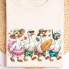 Funny Beach Ducks T-shirt, Tropical Geese Print, Unisex Short Sleeve