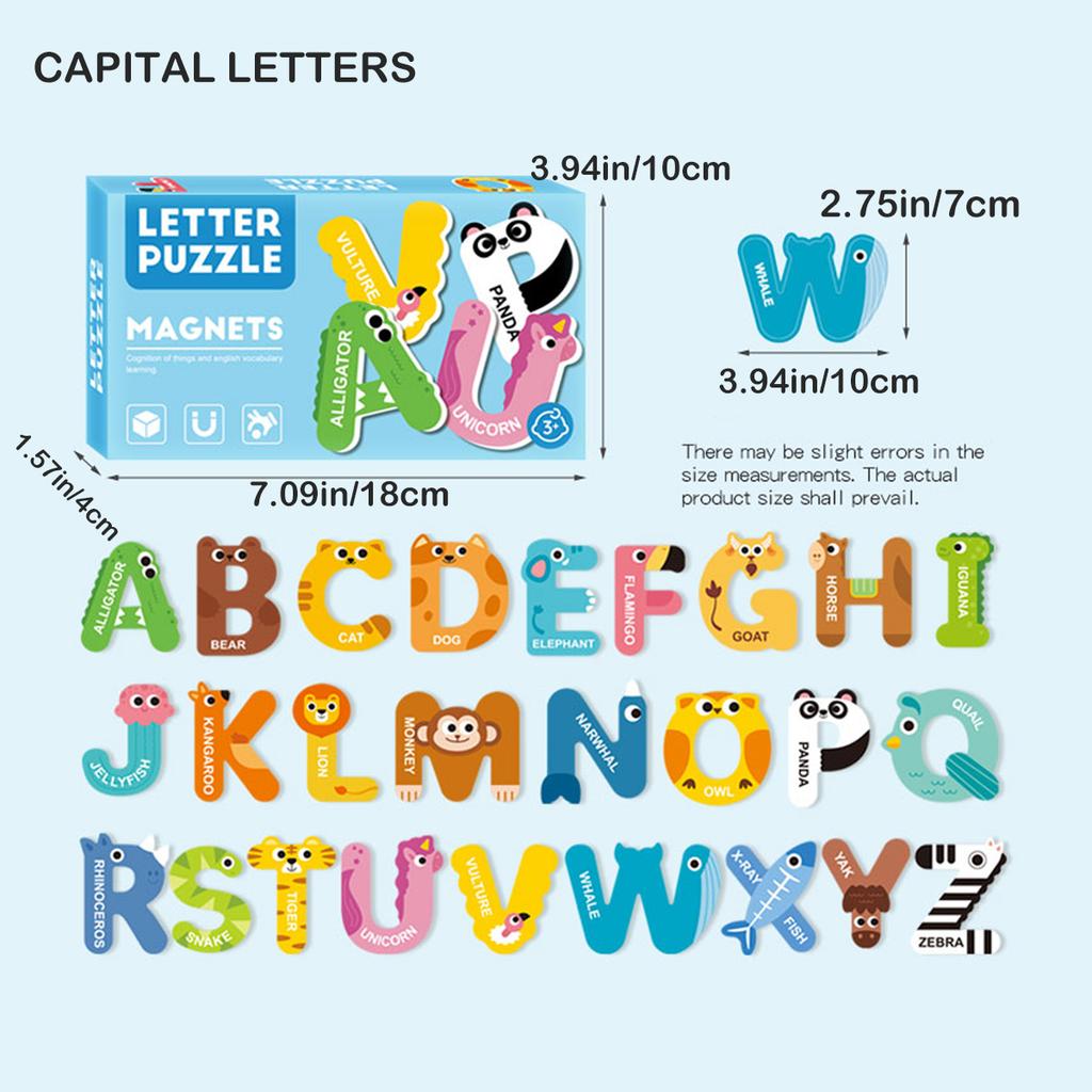 Magnetic Stickers Puzzle, Letters, Numbers, Fruits, Dinosaurs, Animals, Transportation Early Education Puzzle Toys For Kids