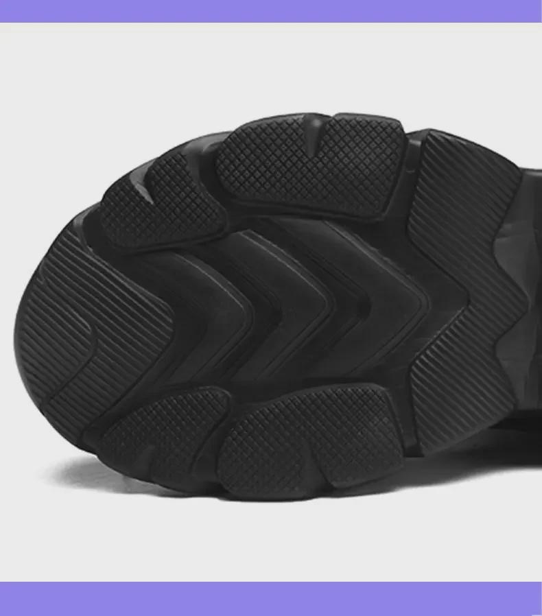 Чоловічі літні дихаючі модні кросівки для бігу Black Warrior - Товста підошва, Універсальні, Модні, Чорні кросівки тата