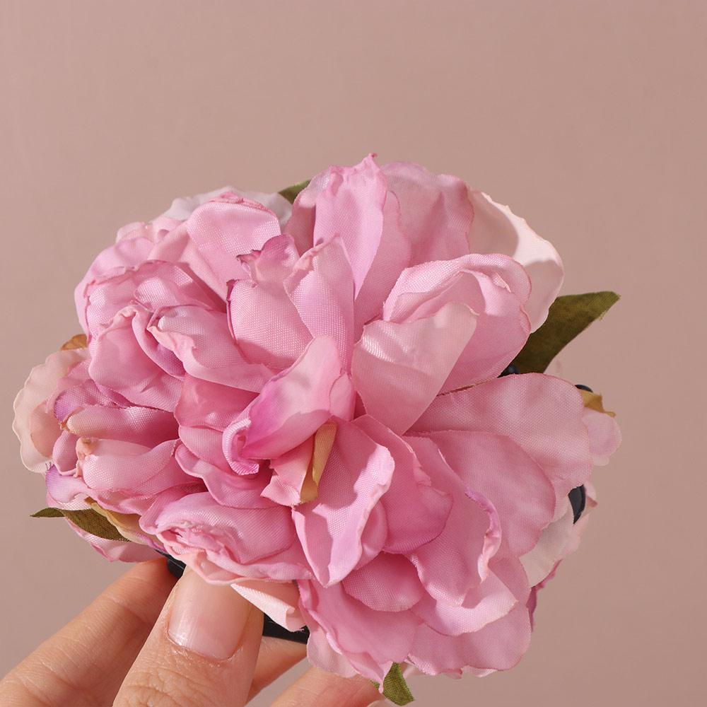 Ponytail Clip Artificial Flower Claw Clip Hairpin Large Shark Clip Peony Flower Hair Claw  Girl