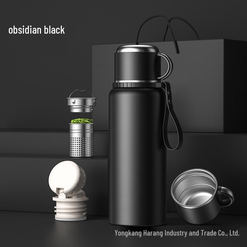 316 Stainless Steel Insulated Water Bottle with Double Lids & Tea Infuser for Outdoor Use