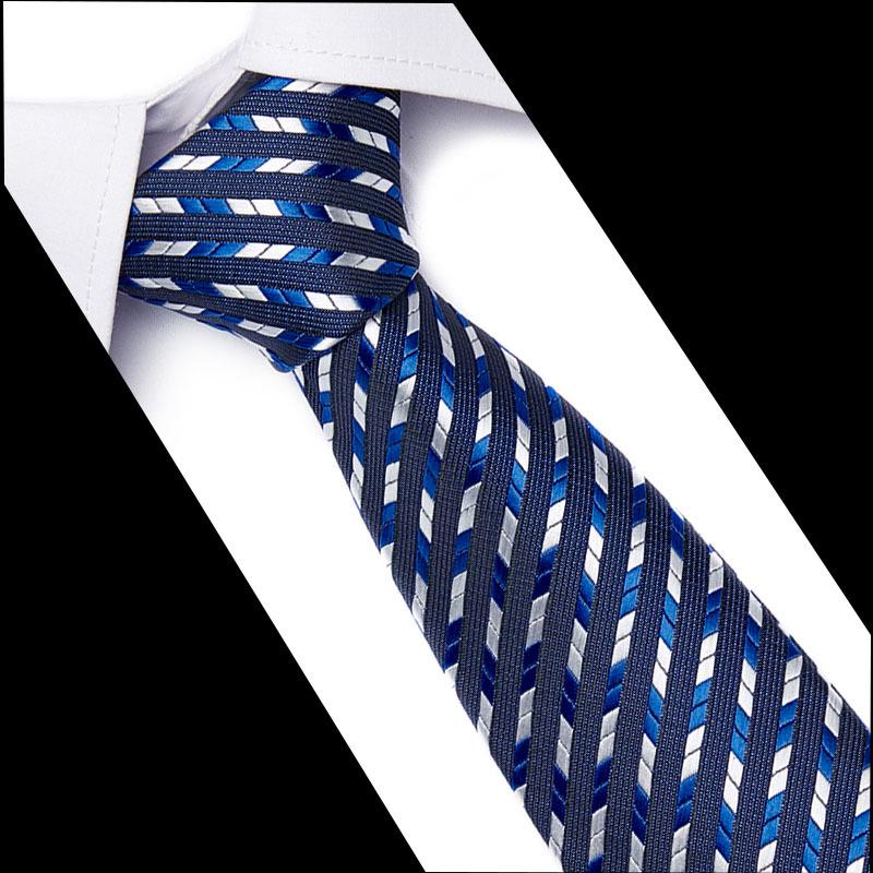 Men's 7.5cm Jacquard Polyester Striped Tie for Formal Business or Interviews