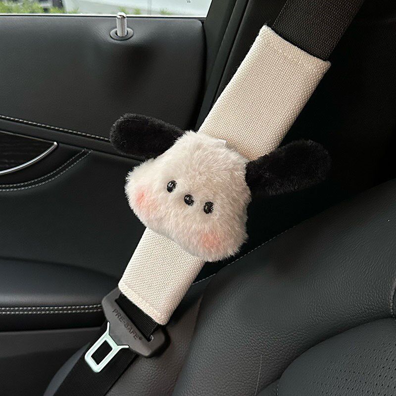 

Pacha Dog Car Seatbelt Shoulder Pad Cover for Women Cartoon Car Seatbelt Protector Couple Cute Car Interior Decoration Pochacco Head - Fabric Shoulder Pad (Single)
