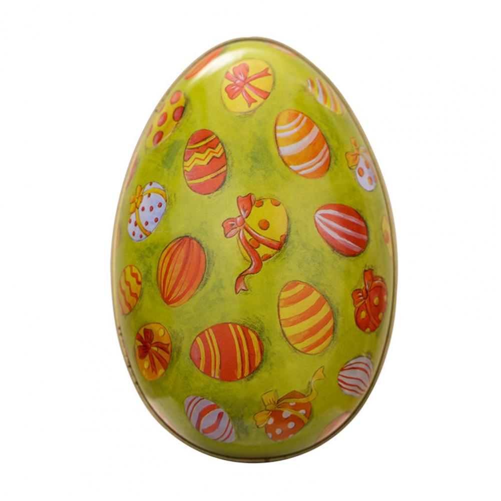 Happy Easter Treat Box Egg Shape Candy Box Funny Bunny Chicken Pattern Iron Art Biscuit Cookie Box Easter Decoration 2025