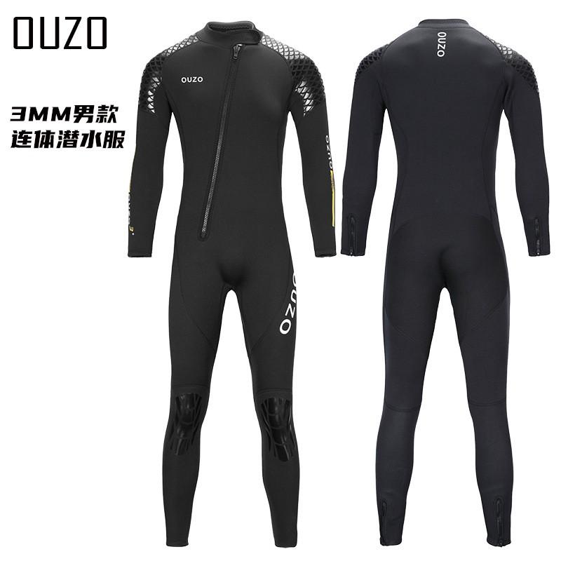 3mm Diving Suit OUZO Men Women s Long-sleeved One-piece Thick Warm Surfing Swimming Snorkeling Jellyfish M