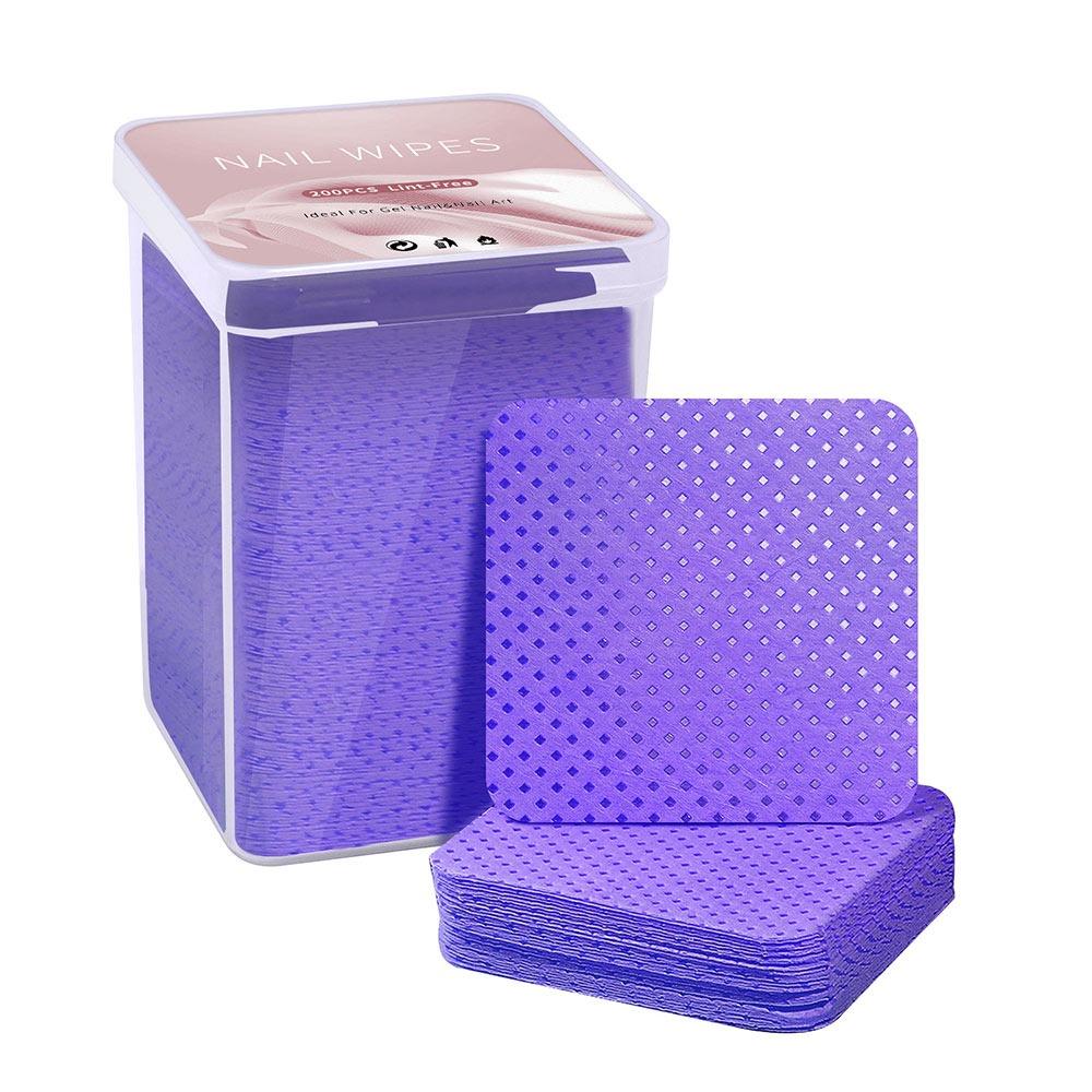 200PCS/Box Multicolor Lash Glue Cleaning Pads Sqaure Nail Wipes  Beauty Treatment