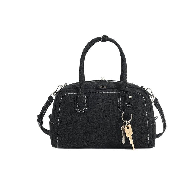 CASHY Leather Boston Handbag: Women's Vintage Commute Crossbody Bag