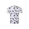 Li Ning Badminton Series All Over Logo Letter Print Pattern Round Neck Short Sleeve T-Shirt Men Tops White AHSS979-1